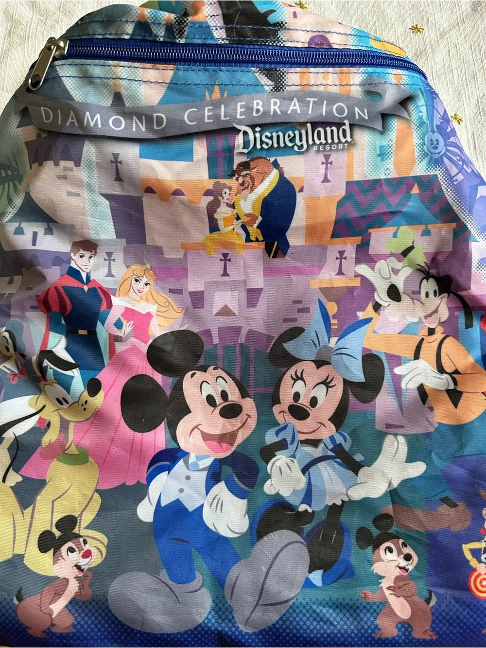 Disney Multicolor Mickey & Friends Drawstring Backpack Diamond Celebration.